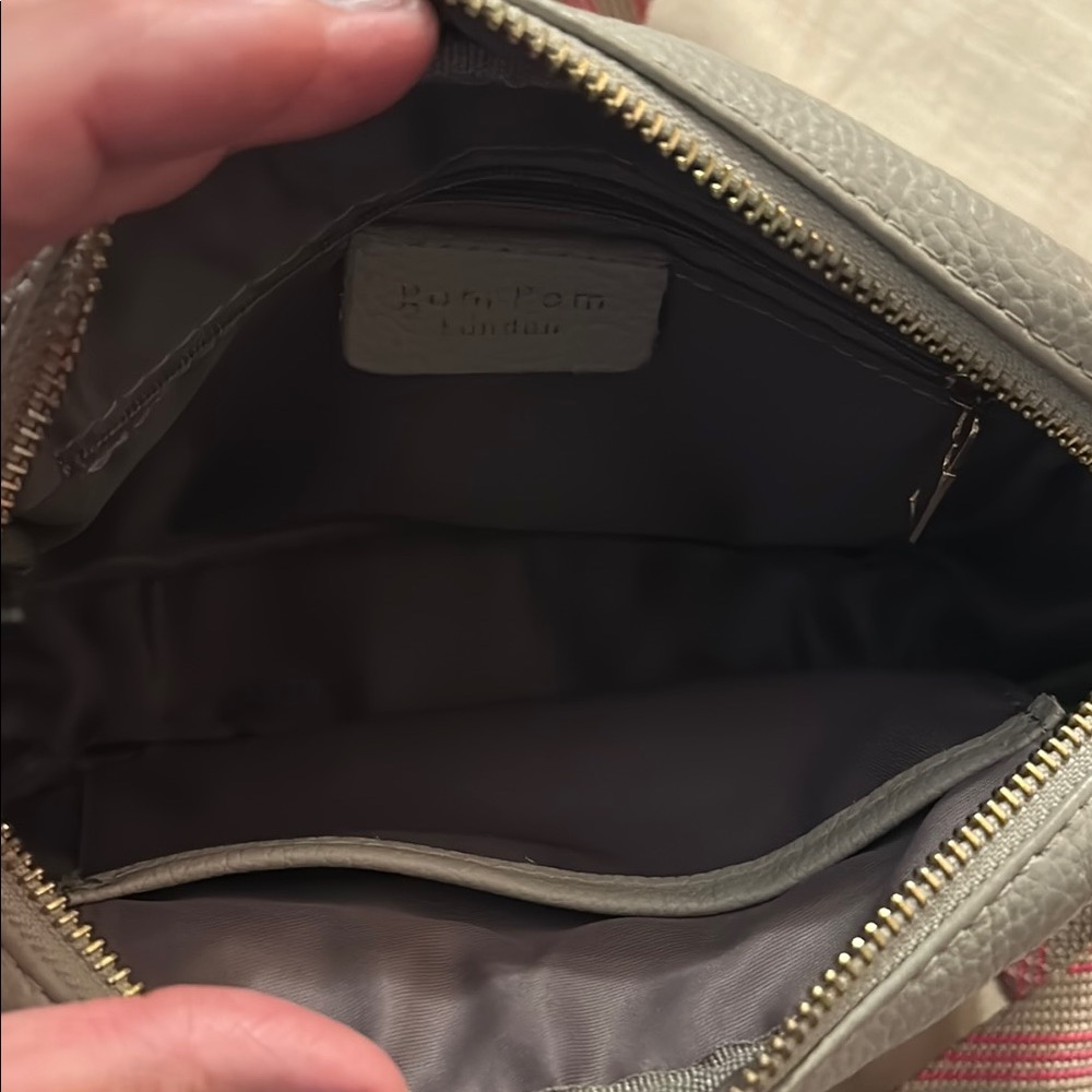 Stone Crossbody Bag with Pink Chevron Strap - Picture 3 of 15
